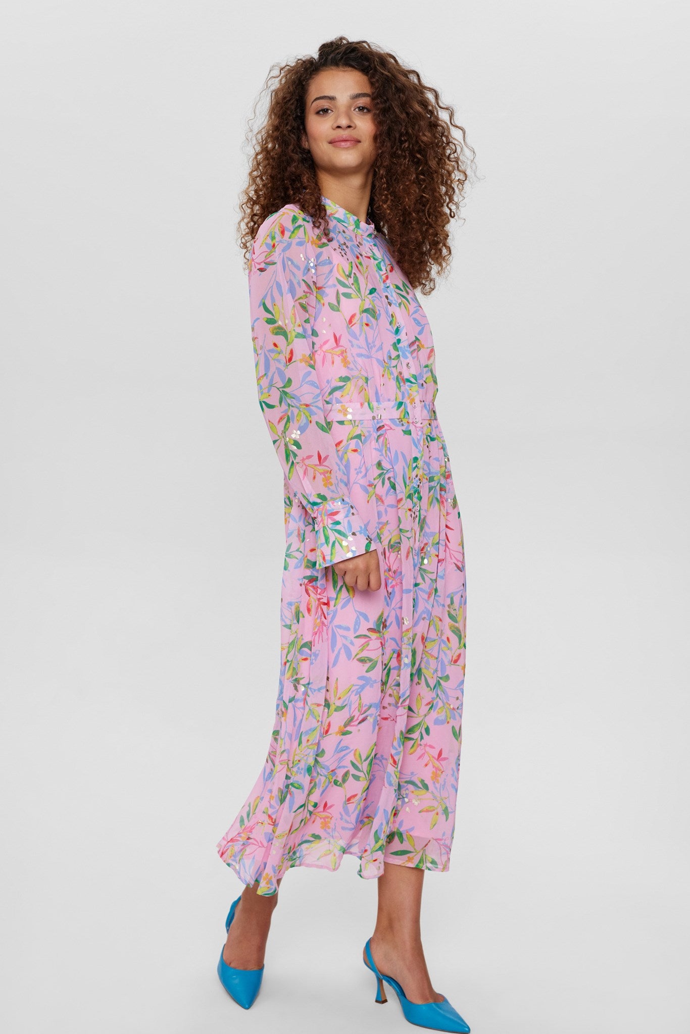 Pieces - Pcmelia Ls Loose Shirt - 4904438 Roseate Spoonbill New - Adrenaline Rush