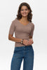 NUAYELET SS PULLOVER CROPPED - Taupe Gray