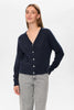 NURIETTE V-NECK CARDIGAN - Dark Sapphire