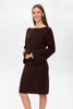 NURIETTE BOATNECK DRESS - Black Coffee