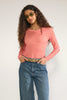 NUSINE STRIPED MESH BLOUSE - Pink Lady